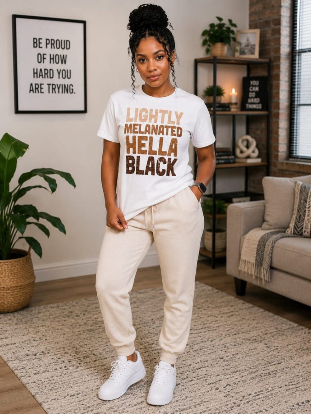 Lightly Melanated Hella Black Women T-Shirt